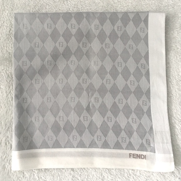 Fendi bandana scarf light gray